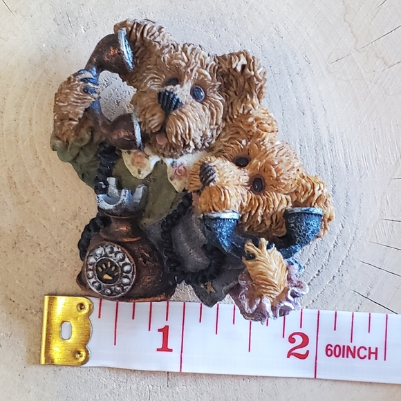 Boyds Bears Bearwear Brooch - Alexandra and Belle Telephone Tied 1999 - Picture 4 of 5